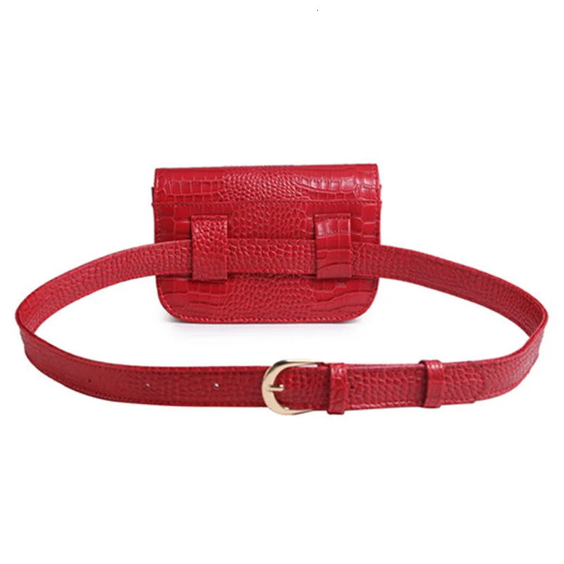 Mihaivina Fashion Women Alligator Waist Pack Leather Belt Bag Fanny Packs Pouch Phone 241029