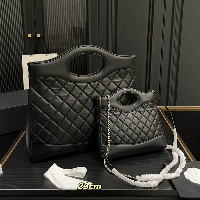 Vintage 31 Double Size Women Large Tote Bag Gold Hardware Classic Cross Body Designer Bag Outdoor Travel Everything Luxury Handbag Adjustable Chain Suitcase