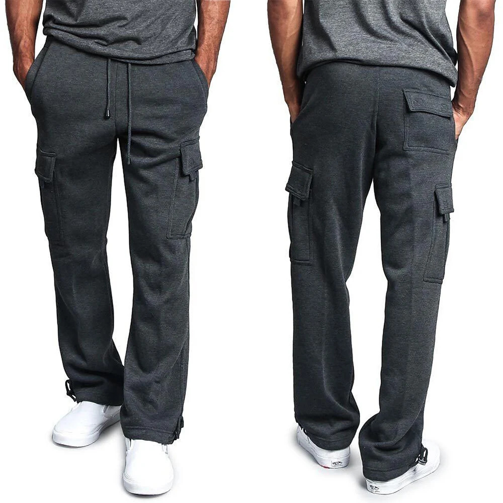 Mens Track Pants Cargo Pants Street Winter Fitness Gym Workout Running Training Exercise Breathable Long Pants 241029