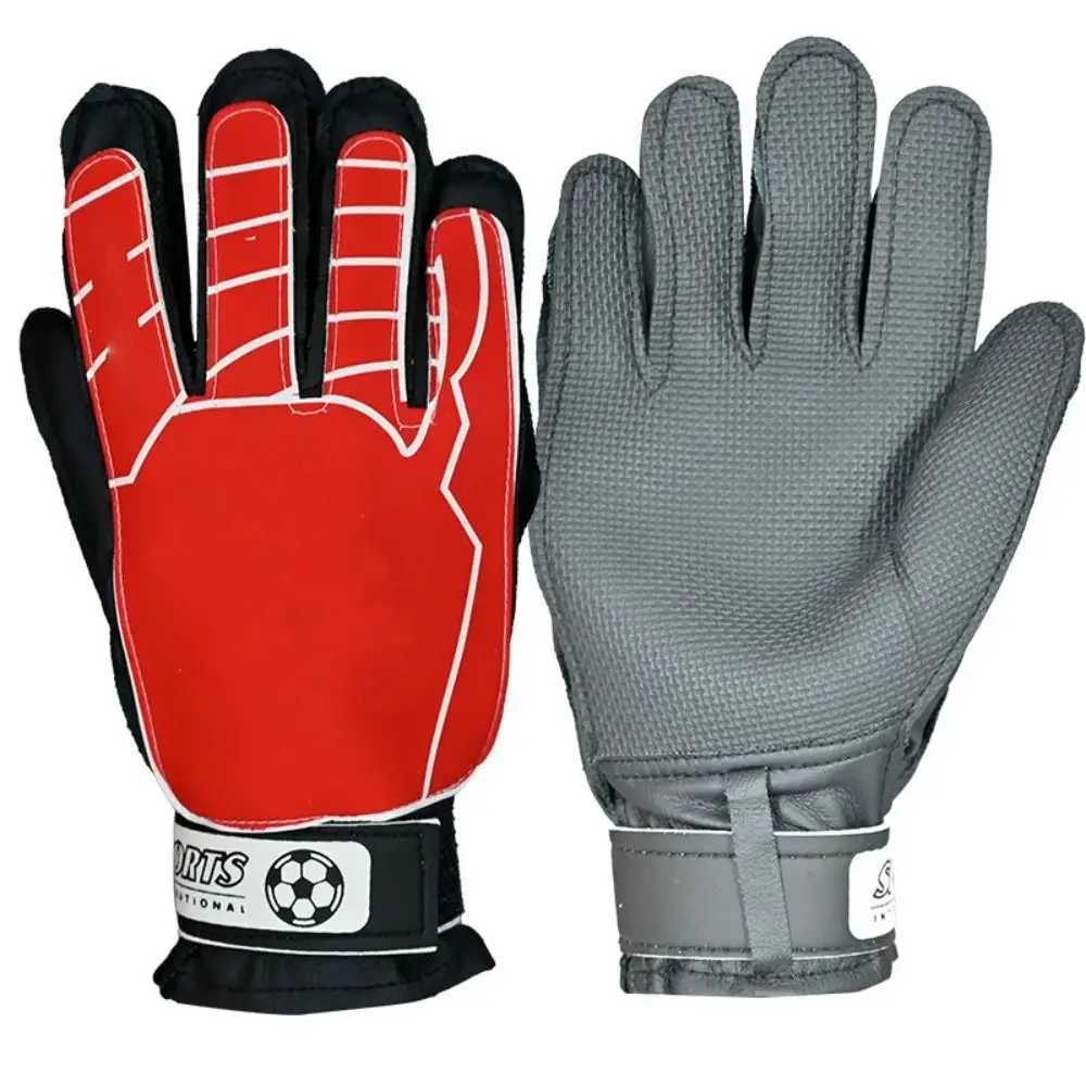 1 pair of colorful random goalkeeper gloves team childrens football goalkeeper gloves anti slip thick latex gloves full fingerXJ250412