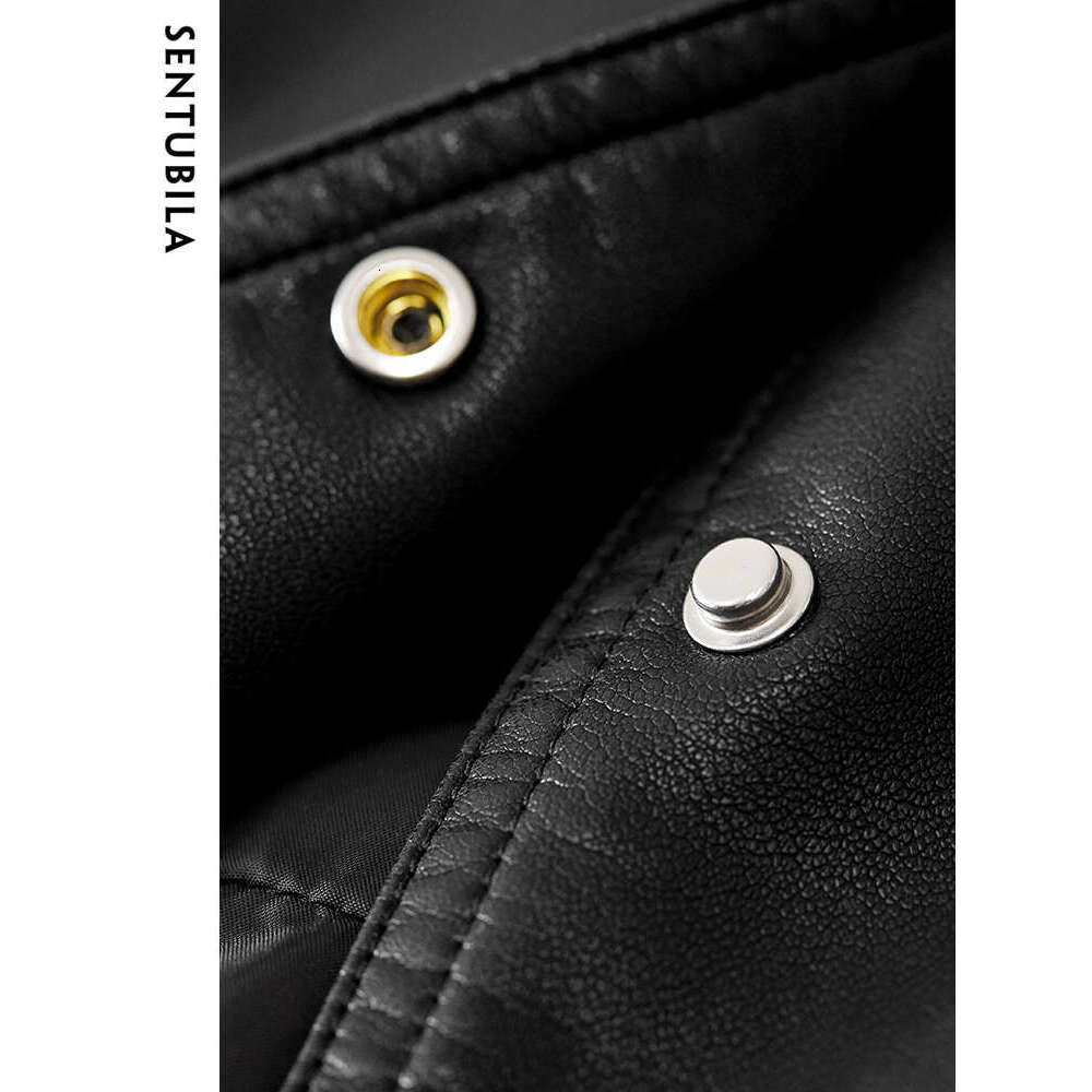 Black Faux Women Shacket 2024 Autumn Winter Outerwear Pu Leather Button Up Shirt Jacket Coat W33g49948