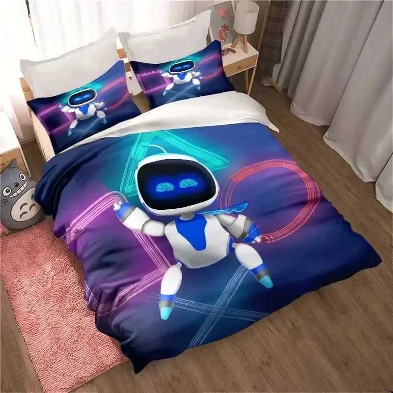 ASTRO BOT Cute Cartoon Bedding Down Duvet Cover Single Bed King Bed Cover Adult Boys Bedding Down Duvet Cover X2410291