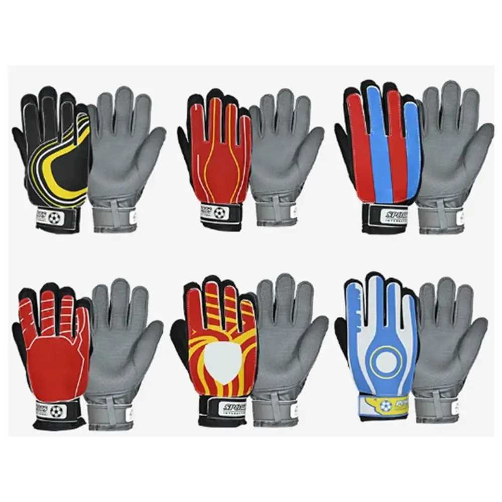 1 pair of colorful random goalkeeper gloves team childrens football goalkeeper gloves anti slip thick latex gloves full fingerXJ250412