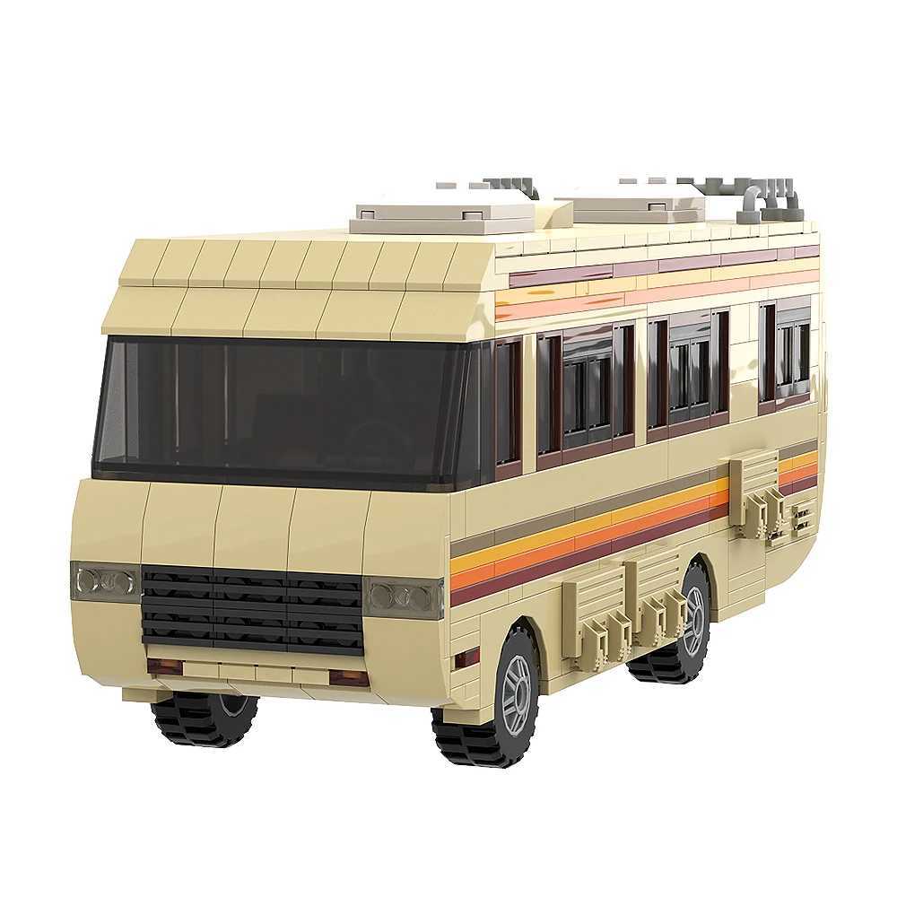 Gobricks MOC Classic Movie Breaking Bad Car Building Blocks Kit Walter White Pinkman Cooking Lab RV Vehicle Model Toys For GiftsXJ241029