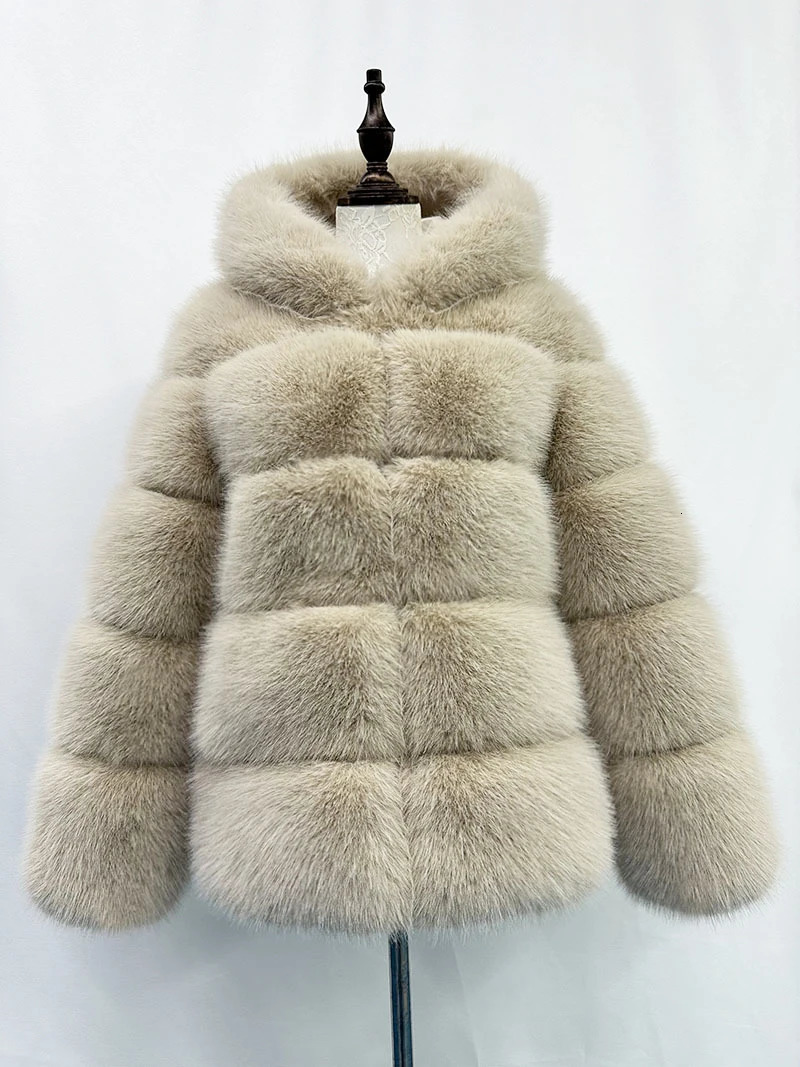 Zadorin winter thick warm fluffy faux fur coat womens fur hooded long sleeved faux fur leather jacket fur coat womens coat 241029