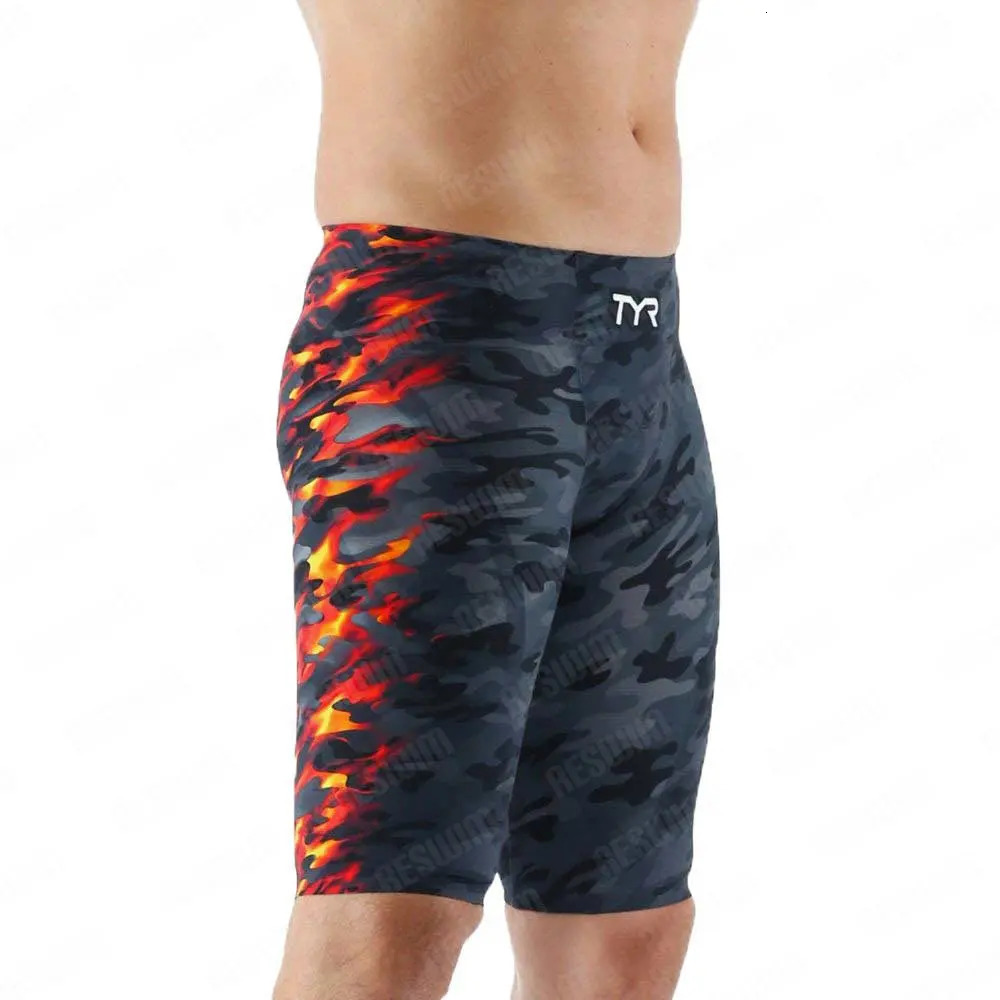 Summer Mens Swimming Jammer Racing Swimsuit Shorts Beach Surfing Tight Shorts Quick drying Sports Training Swimsuit 241029