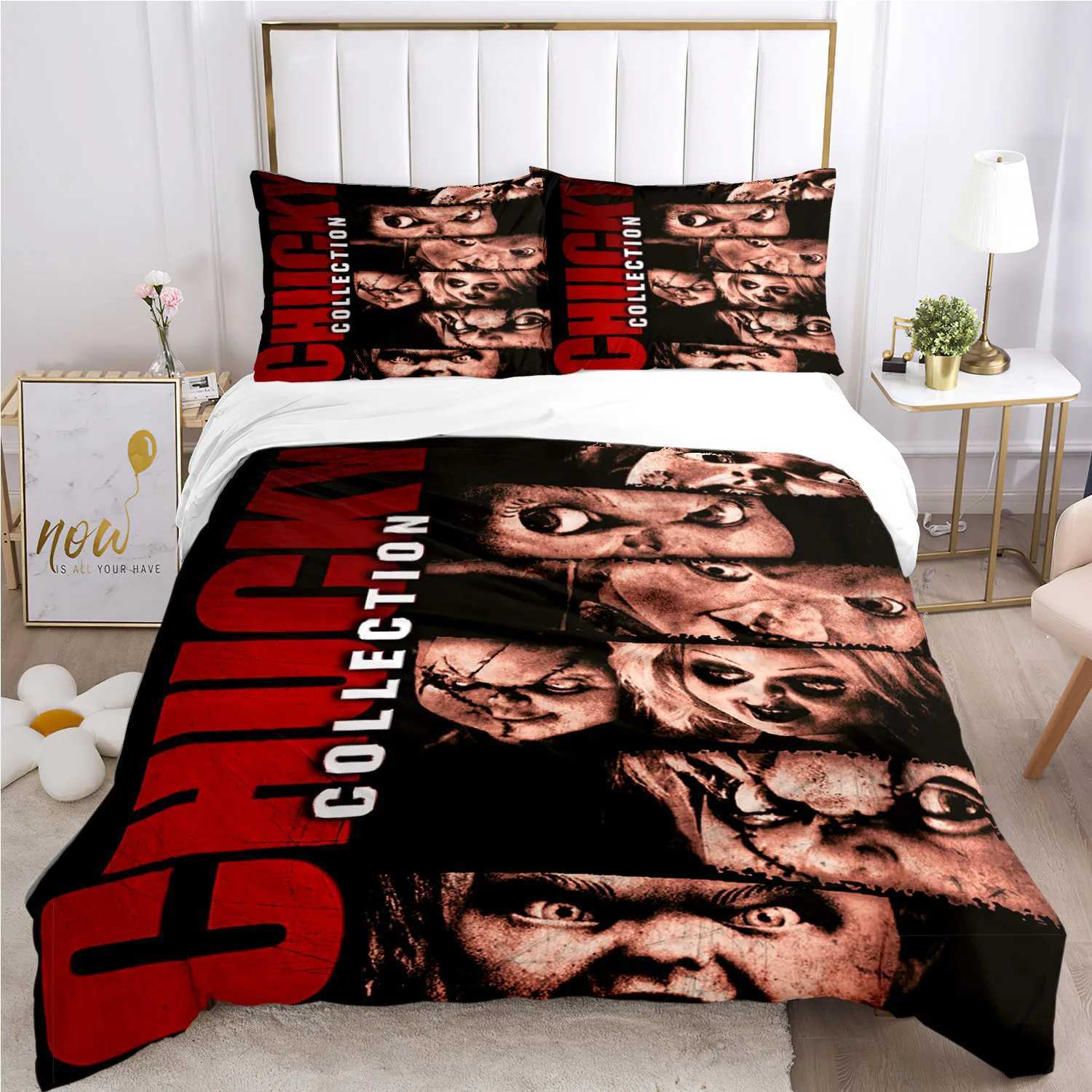 Chucky Horror Bedding Soft Down Duvet Cover Comfortable Bed Sheet/Twin Full Size Horror Custom Halloween Gift X241029