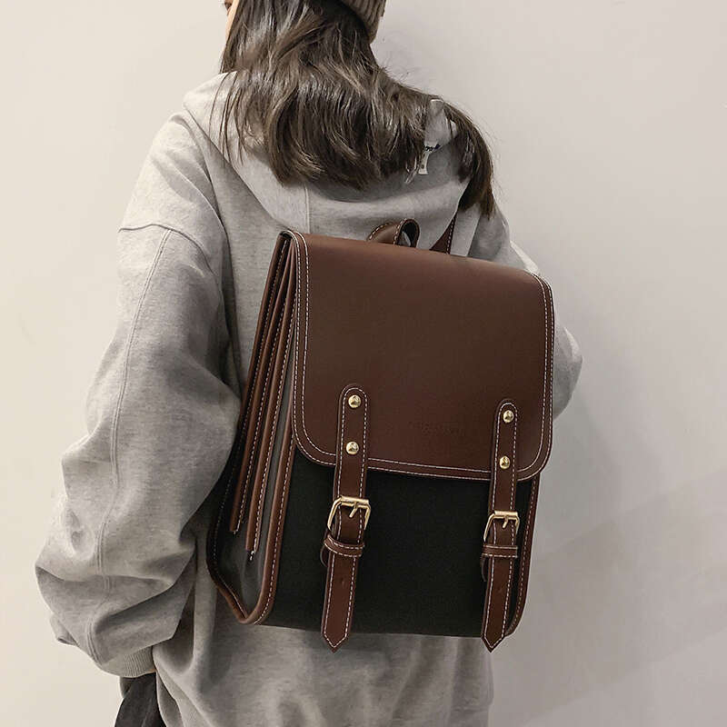 Preppy style women backpack Large Capacity Laptop Bag Casual School Backpac Girls patchwork Travel bags for Female totes
