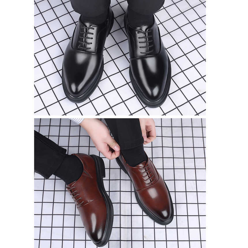 Men Dress Shoes New Mens Leather Shoes Business Casual British Formal Leather Shoes Korean Edition Wedding Shoes Mens Breathable 241009