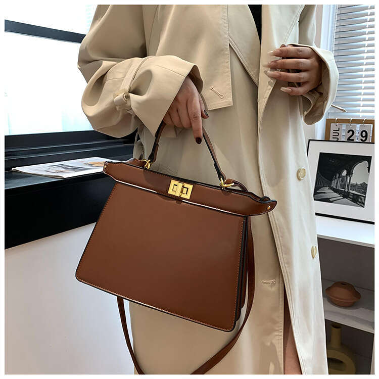 Lock bag 2024 popular high-quality classic versatile single shoulder crossbody handbag for women