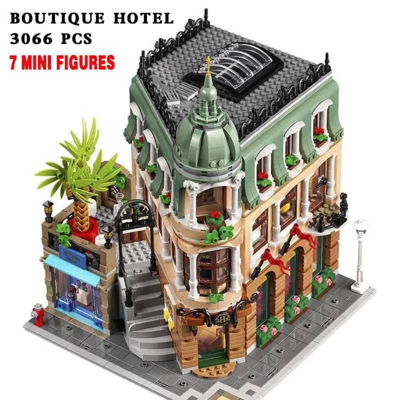 Street View Series Boutique Hotel Modular Building Blocks Bricks Toys Birthday Christmas Gifts Compatible 10297 toys for boysXJ241029