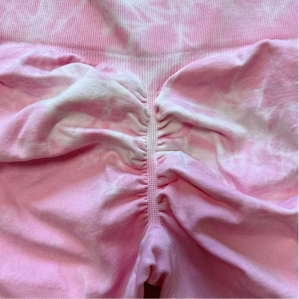 Womens Tiedye Scrunch seamless leg high waist yoga training leg exercise gym runnerW250411