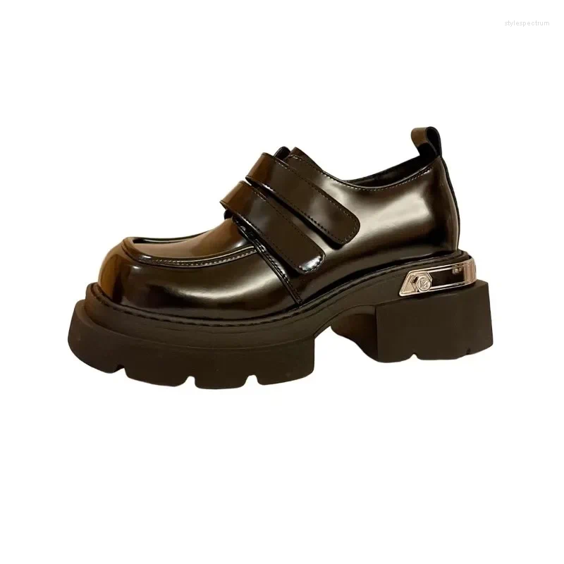 Dress Shoes Women Casual Shoe Girl Punk PU Leather Simple Design Quare Toe Solid Cool Retro Chunky Thick Bottom For Female 35-40 241102