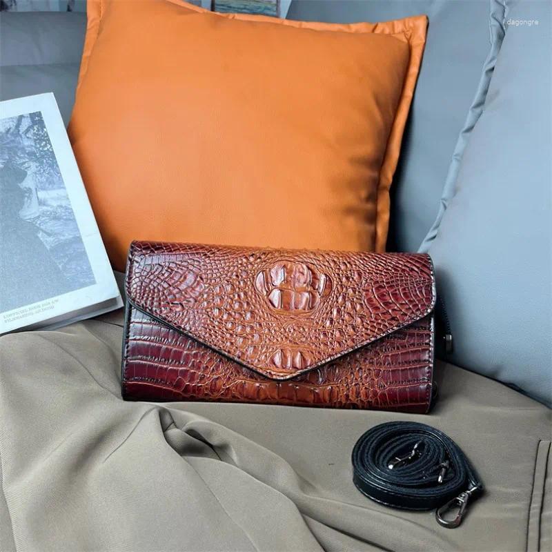 2025 new Totes Crocodile Print Square Shoulder Bags For Women Designer Envelope Crossbody Bag Vintage Handbags Clutch Ladies Purse