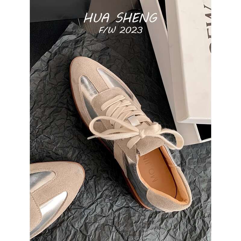 Flats Women Suede Sport Casual Walking Fashion Sneakers 2025 Spring New Lace-up Running Cozy Hiking Shoes atos Femme