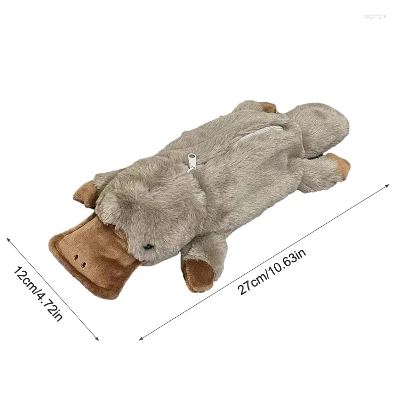 2025 NEW Cosmetic Bags Cute Platypus Pencil Case Bag Plush Pen Pouch Large Capacity Storage School Supplies Stationery Box zhanyishengli