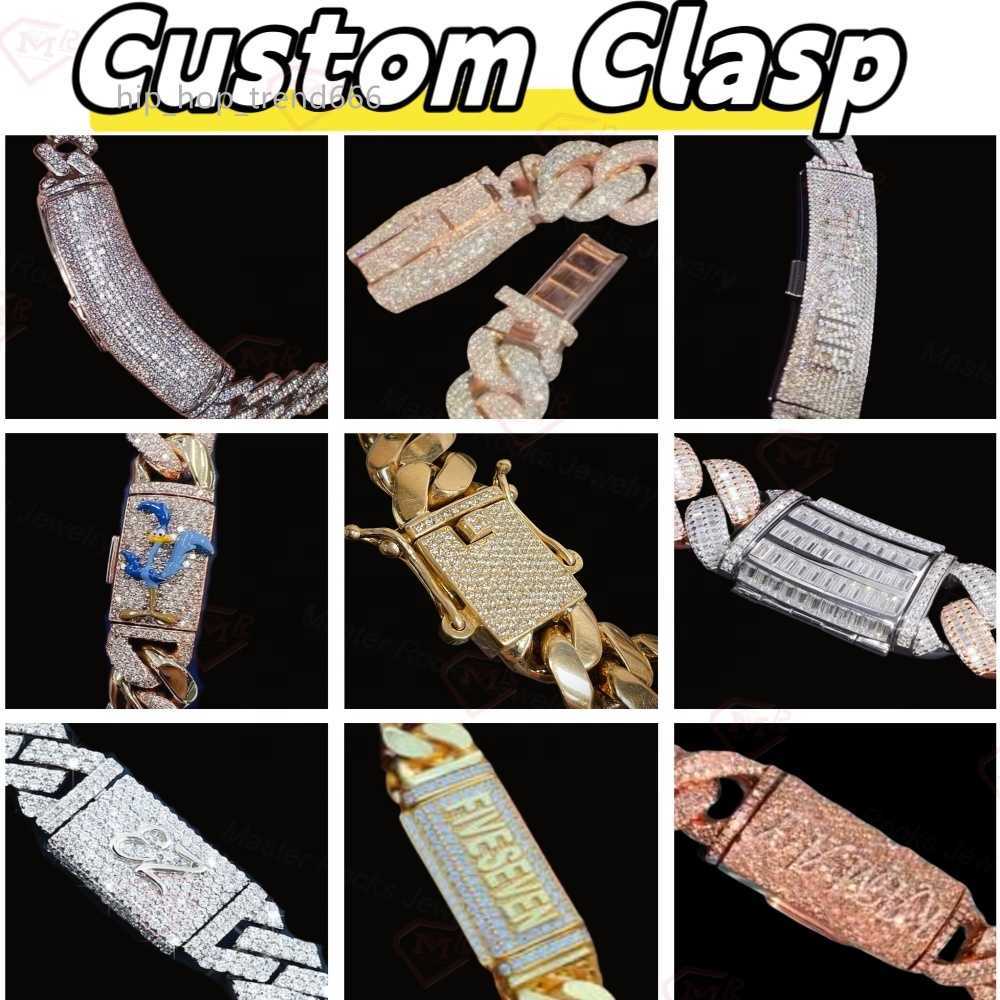 Hiphop Cuban Chain 10mm 12mm 14mm 925 Sterling Silver Iced Out Black VVS Moissanite Cuban Link Chain