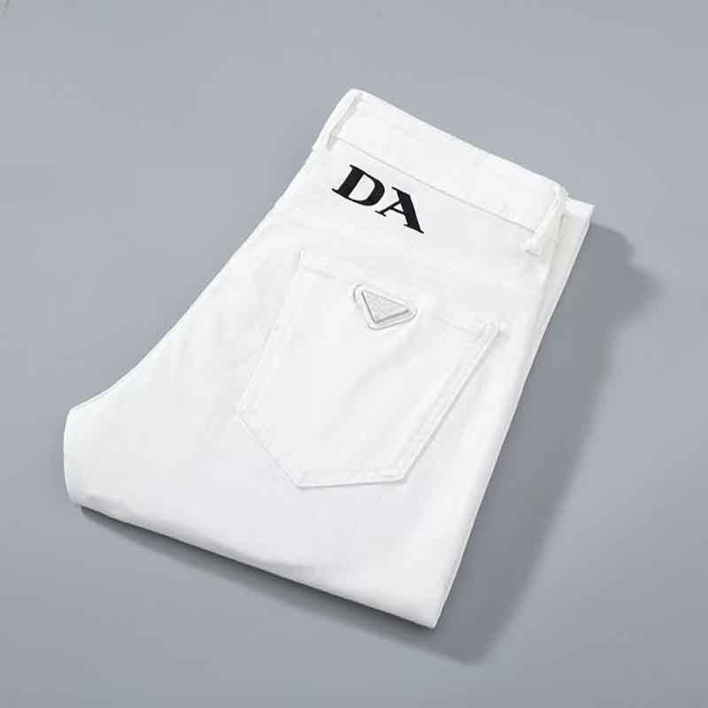 Men's Jeans Designer designer jeans pradop casual Ripped Biker Slim Straight men's denim Stacked Skinny Trendy Brand Retro PantsF889 V1S5