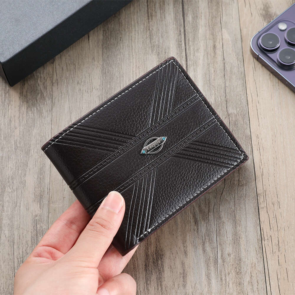 New Men's Short Pu Leather Korean Version Business Casual Multi Large Capacity Wallet Credit ID Card Holder