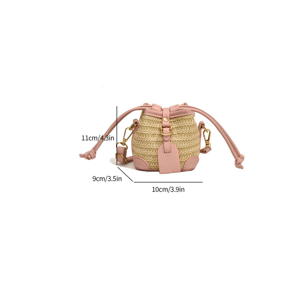 Fashion Mini Straw Bucket Bags for Women 2025 Summer Knitting Shoulder Crossbody Bag Female Designer Messenger Handbag