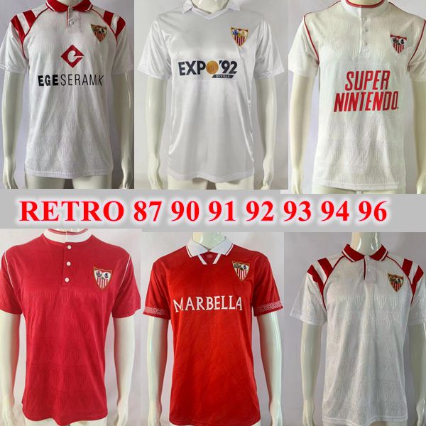 Sevilla retro soccer jerseys 87 90 91 92 93 94 96 football shirt club Classic Vintage Jersey