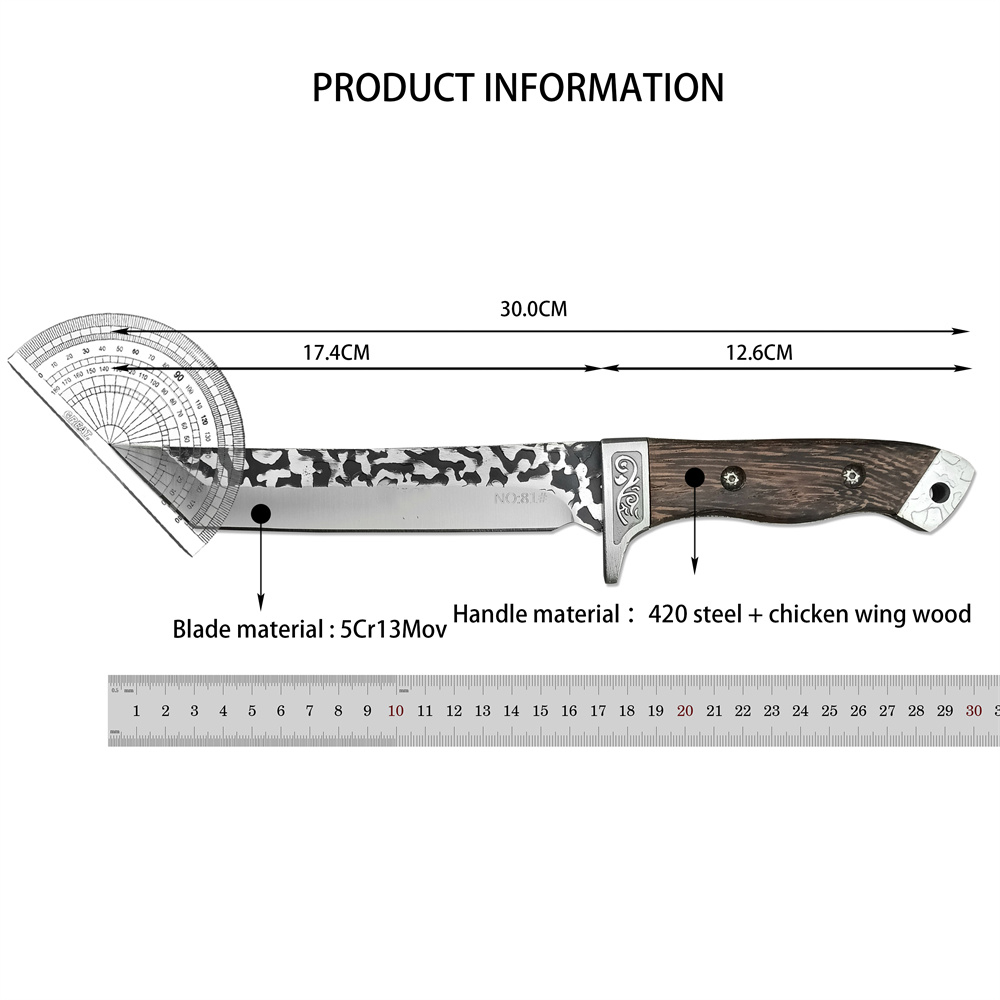 Newest BK N81 Combat Military Fixed Knife 5Cr13Mov Blade 420 Steel + Chicken Wing Wood Handle EDC Outdoor Hiking Pocket Tool 15700 15500 15002 15017