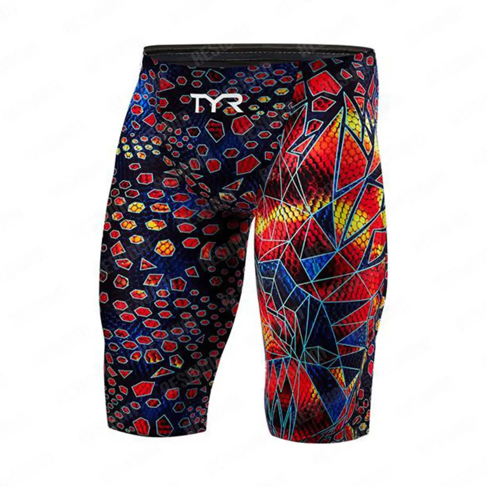 Summer Mens Swimming Jammer Racing Swimsuit Shorts Beach Surfing Tight Shorts Quick drying Sports Training Swimsuit 241029