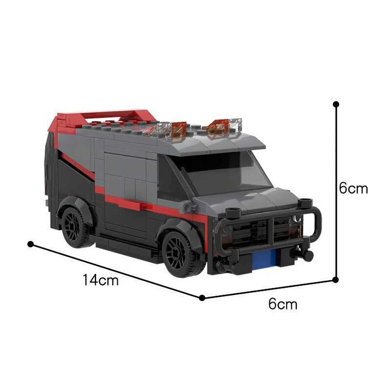 MOC-20604 SWAT Team Car Building Block Set A-Team GMC Vandura Van Pickup Truck Brick Model DIY Kids Puzzle Toys Birthday GiftXJ241029 - view 7