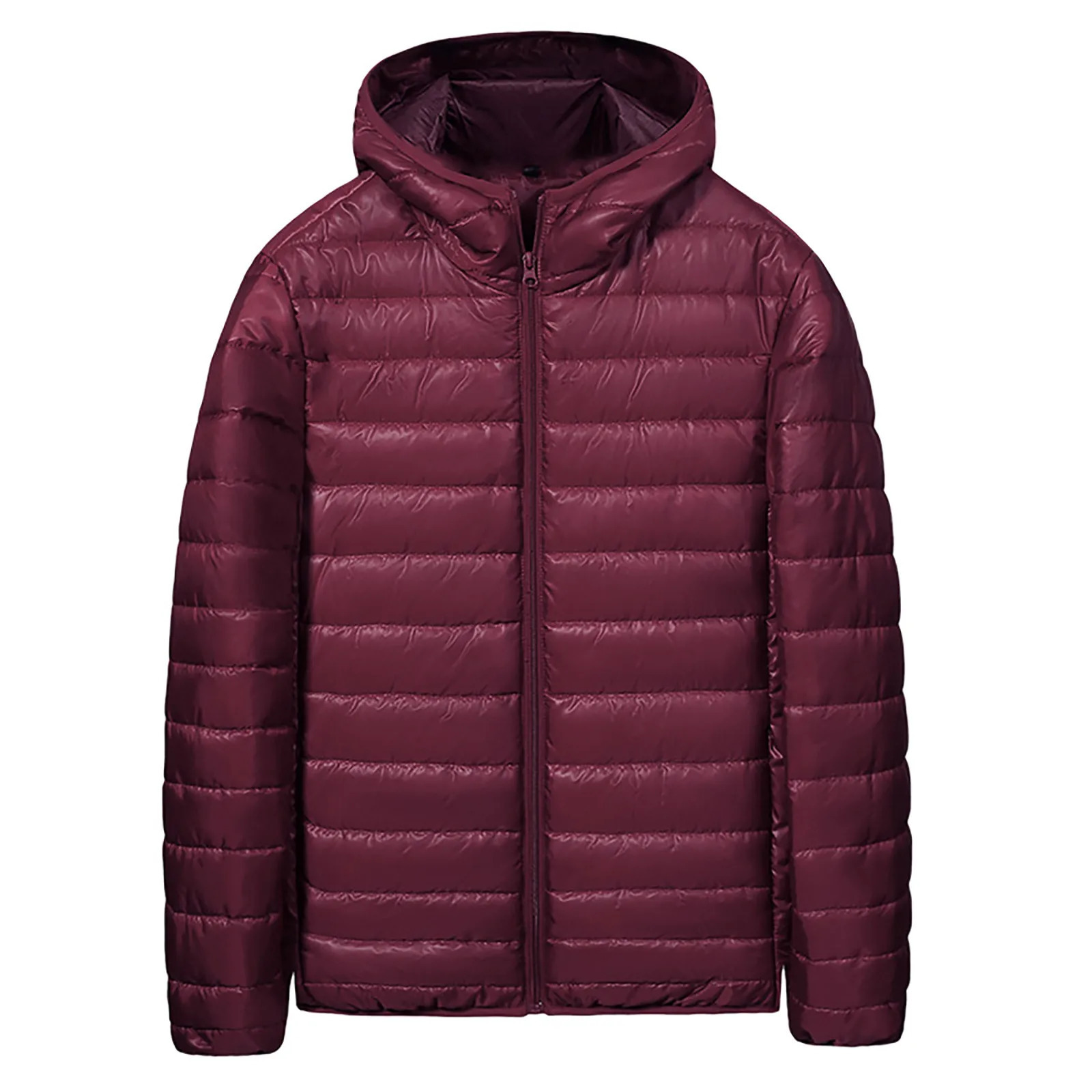 Mens Autumn Winter Light Cotton Padded Jacket Zipper Male Zippered Hat Coat Mens Coats Windproof Bubble Coat Puffer Jackets 241029