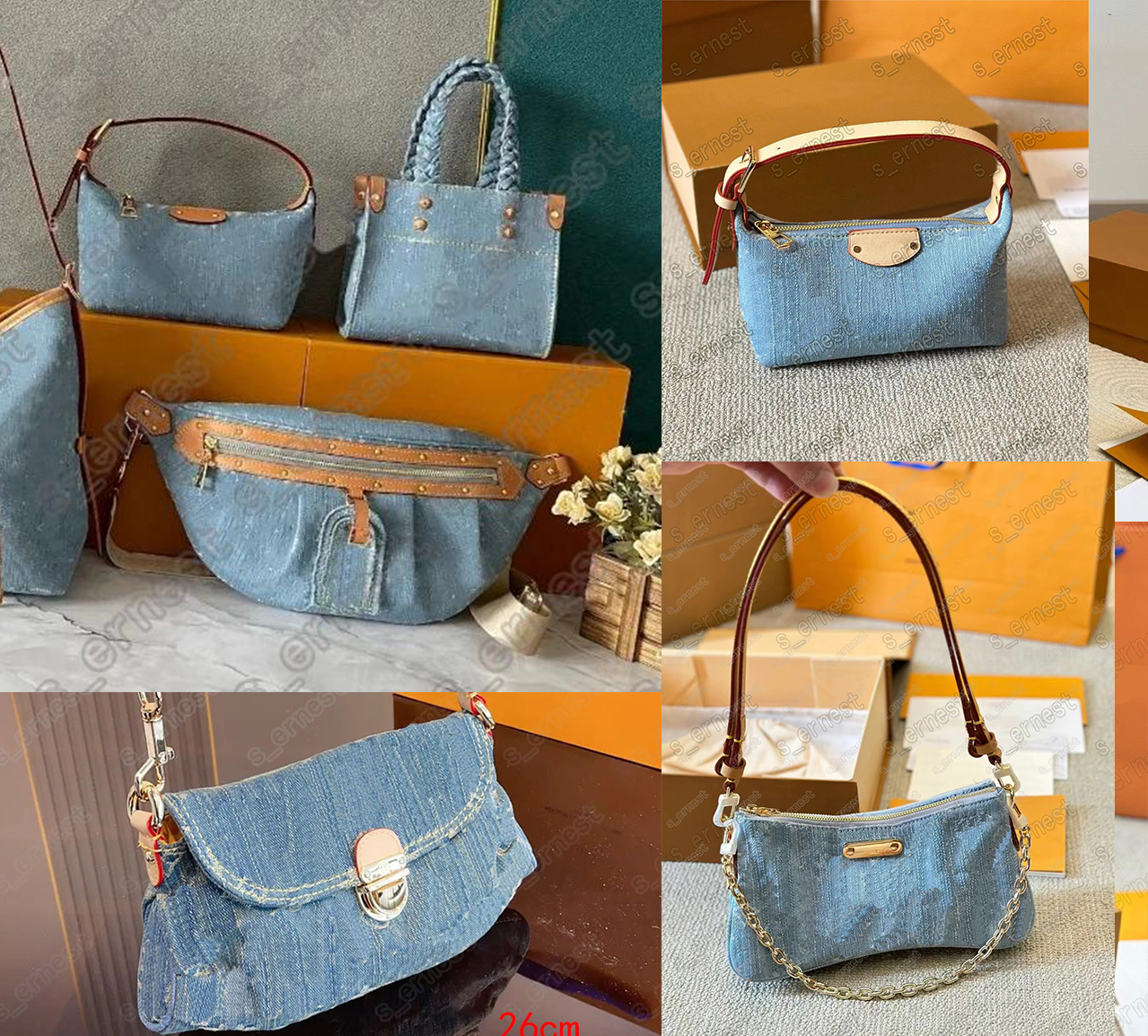 Light Denim Shoulder Bags For Women 2025 Designer small Handbags Light Blue Underarm Casual Street Crossbody Totes