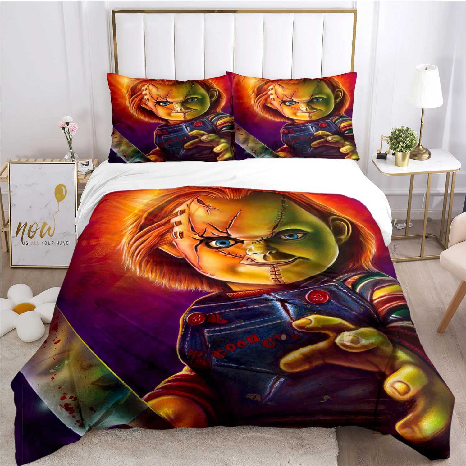 Chucky Horror Bedding Soft Down Duvet Cover Comfortable Bed Sheet/Twin Full Size Horror Custom Halloween Gift X241029