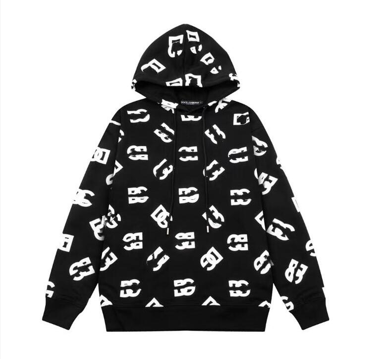 Black white color Mens women's casual terry hoodies Sweatershirts luxury printed letters body full hoody Fashion streetwear hoodies for couple