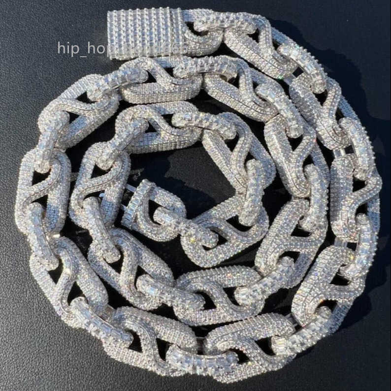 925 Sterling Silver 14mm/16mm/18mm Iced Out Miami Cuban Link Chain Pass Tester Hiphop VVS Moissanite Cuban Chain
