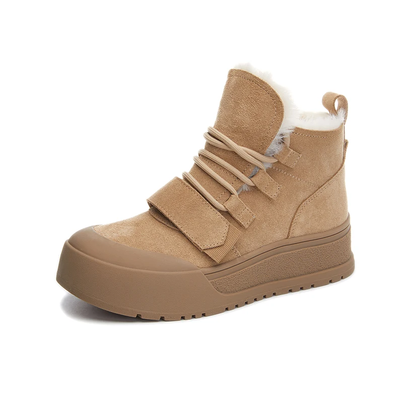 AIYUQI Women Snow Boots Genuine Leather 2024 New Platform Winter Warm Boots Women Casual Non-slip Sneakers Boots Women