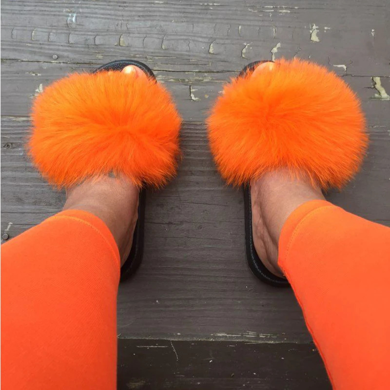 ly arrived girl ious fluffy fur slider for women indoor warm fur flip cover for women amazing fur slider wholesale 241031