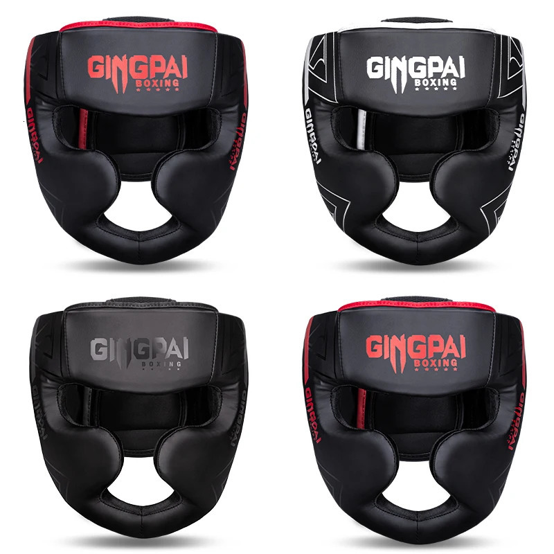 Fullcovered Pu Boxing Helmet Kids Adults Muay Thai Training Sparring Headgear Gym Equipment Taekwondo Head Guard 241030
