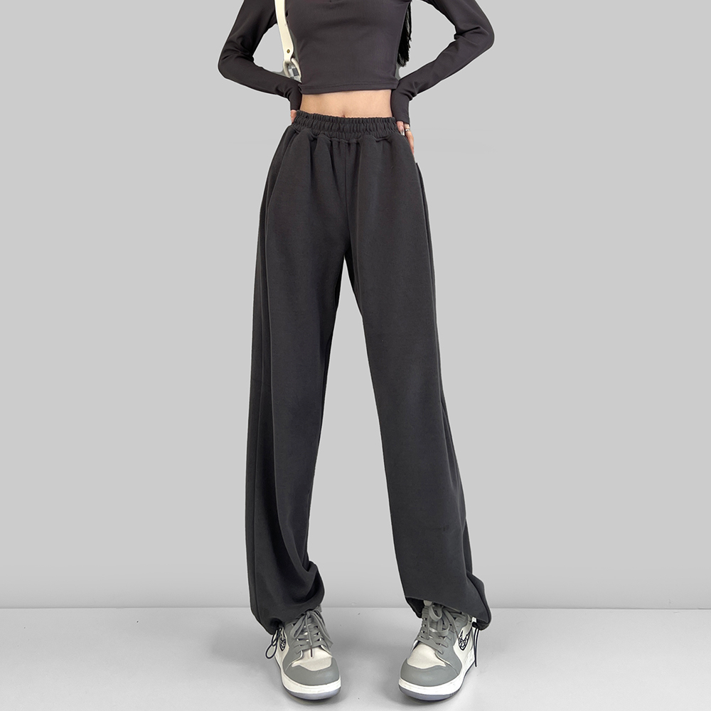 Sports women's trousers wide-legged trousers spring and autumn thin section high waist loose thin sports trousers idle wide-legged women's t
