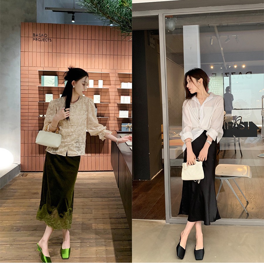 Square Summer Head Shallow Mouth Satins Triangle Slippers Fashion Minimalist Retro Commuting Casual Low Heel Sandals
