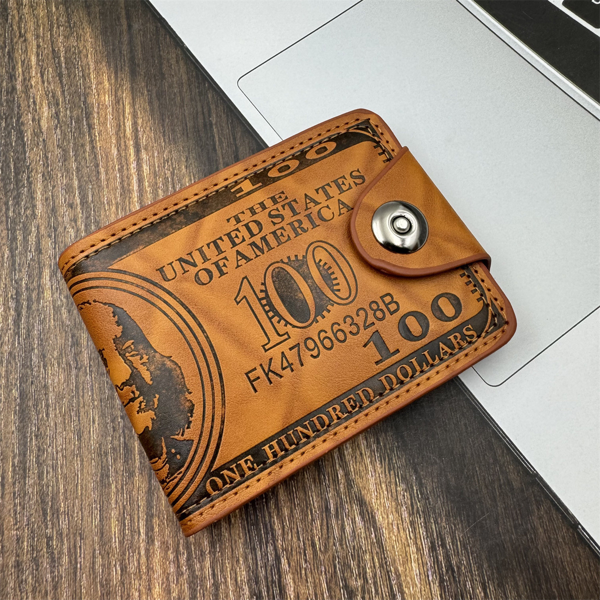 New designer's men's wallet with USD pattern, ultra light PU bag, multifunctional and multi card slot