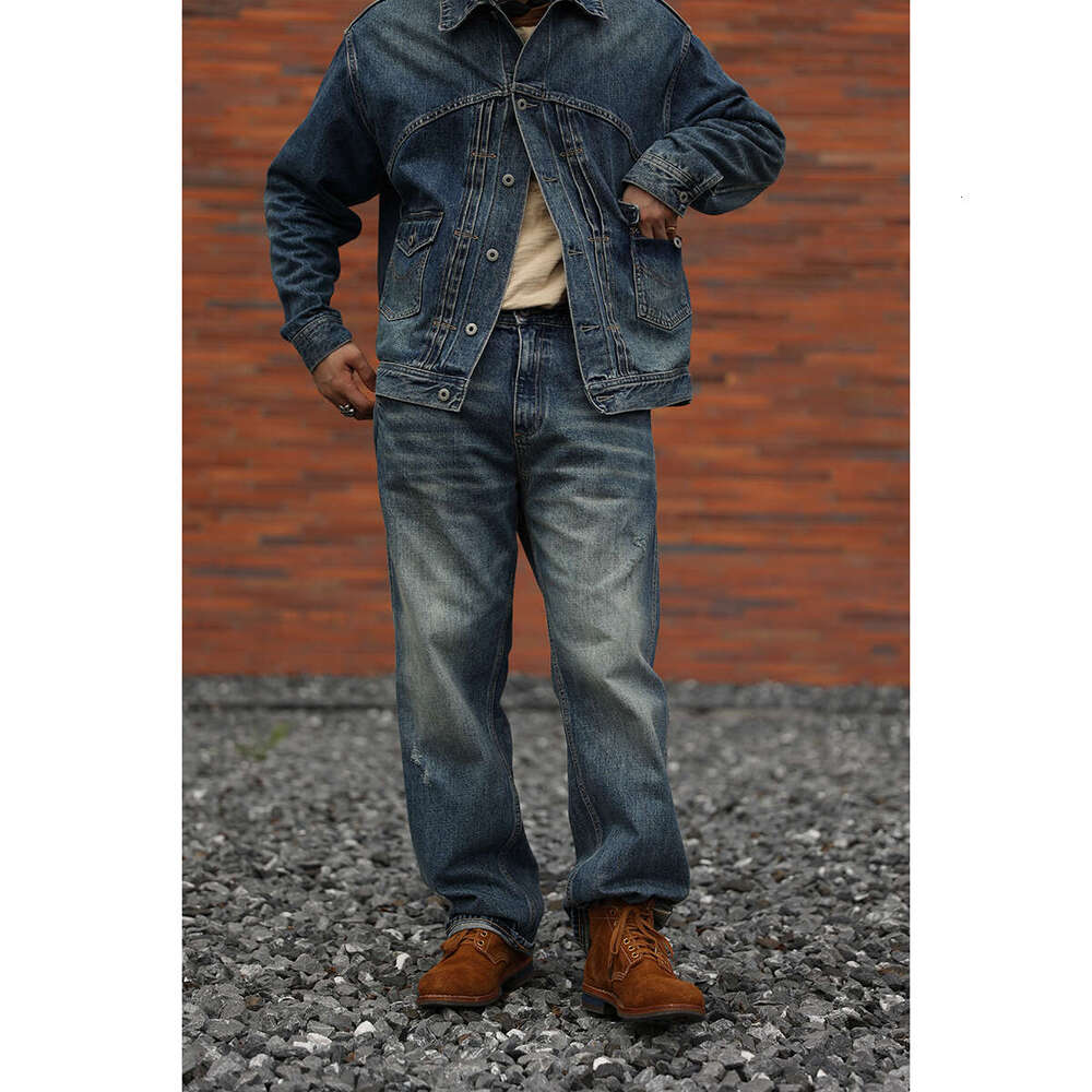 Second Order Washed Jeans Vintage Streetwear 13Oz Seedge Denim Pants For Men