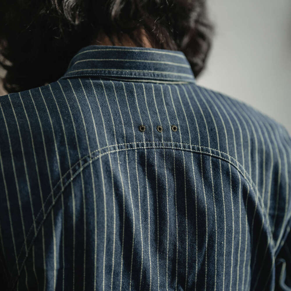 Non Stock Wabash Dot Striped Shirt Vintage Style Button Down Worhirt For Men