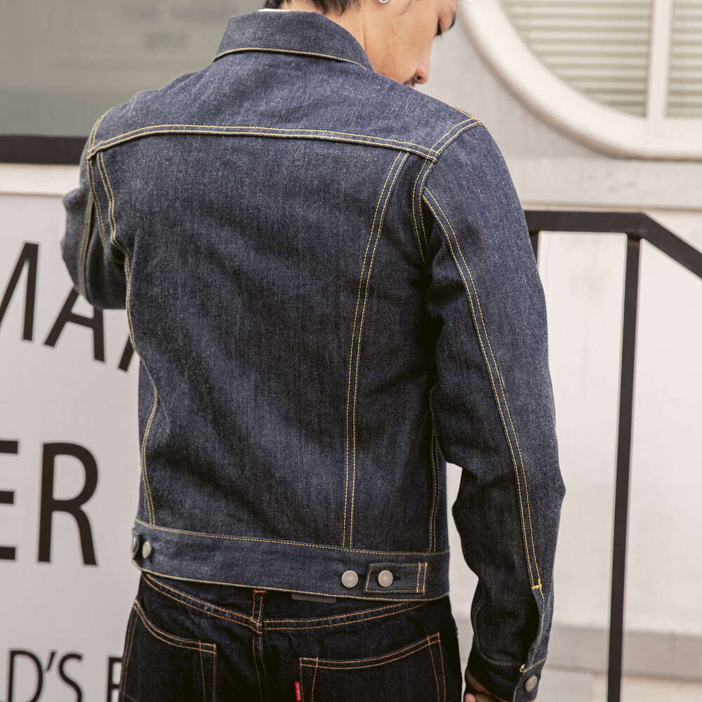 Tornado Type 3 Trucker Jean Jacket 557Xx Red Seedge Raw Denim Coat For Men