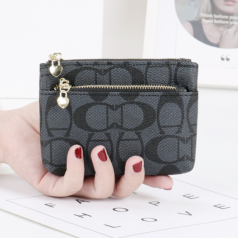 New Designer Zipper Zero Women's Handheld Mini Card Short Wallet Key Coin Bag