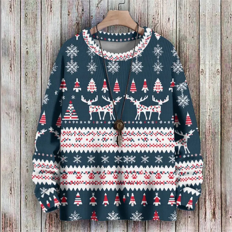 Christmas Day Sweater 3D Print For MenWomen Unisex Winter Long Sleeve Sweatshirt Pullover Fashion Outerwear 241031
