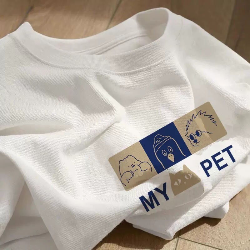 2025 American pure cotton short t-shirt for women's summer oversized loose and chubby mm half sleeved design feeling, niche white top