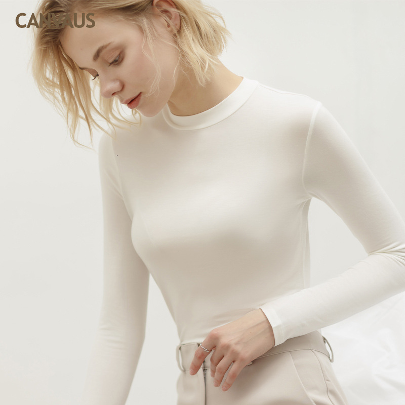 Designer Spring Long Sleeve T-shirt Women's New Modal Bottom Shirt Solid Color Top F1136