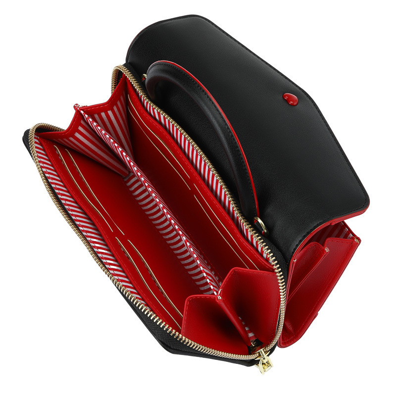 New designer women's wallet PU mobile phone multi ID large capacity mini shoulder oblique card bag