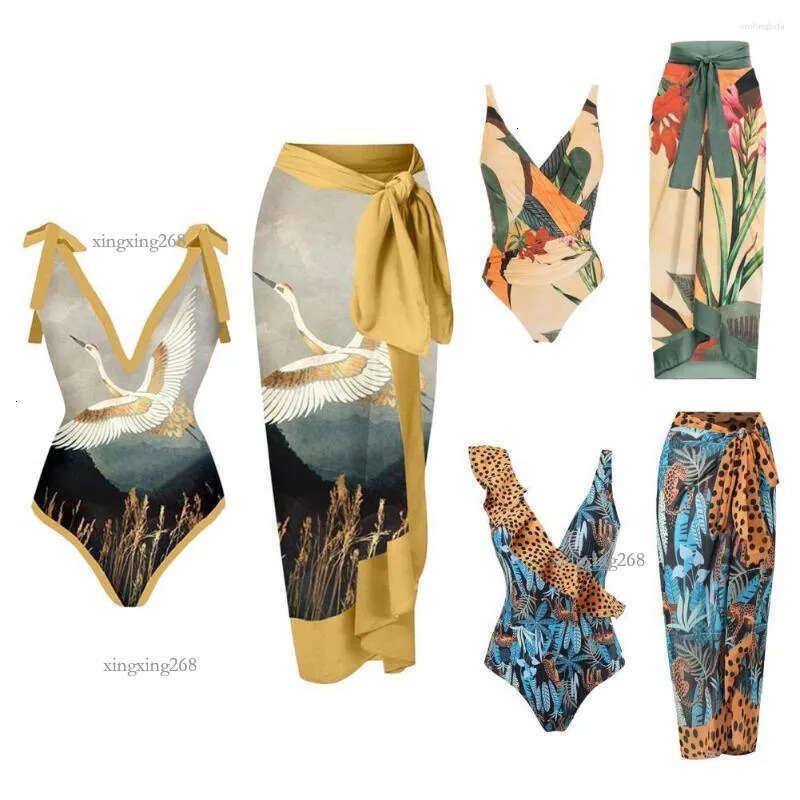 Women's Swimwear Vintage Women One Piece Swimsuit Designer Bathing Suit Beach Dress Cover Up Luxury Surf Wear Summer Beachwear