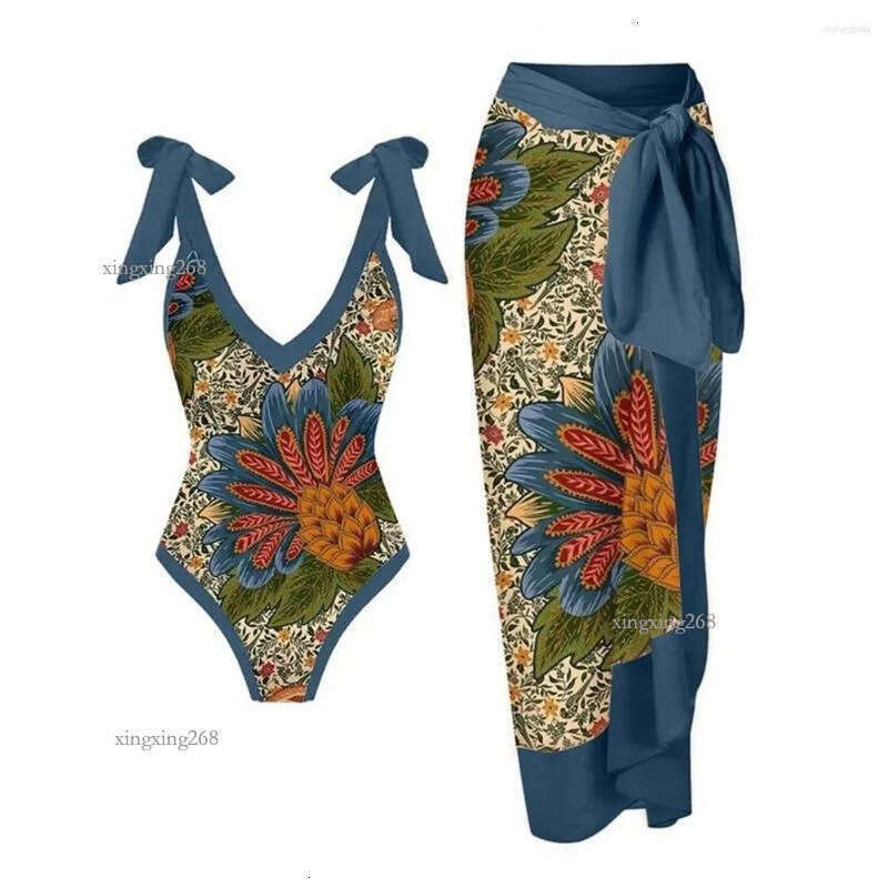 Women's Swimwear Vintage Women One Piece Swimsuit Designer Bathing Suit Beach Dress Cover Up Luxury Surf Wear Summer Beachwear