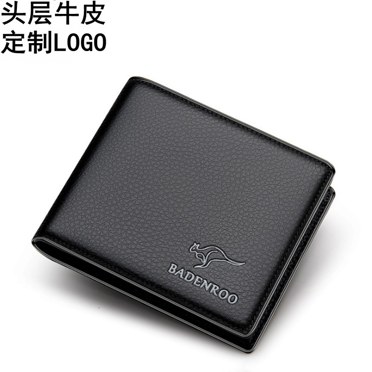 Men's new designer short leather horizontal driver's license business multi slot men's wallet gift